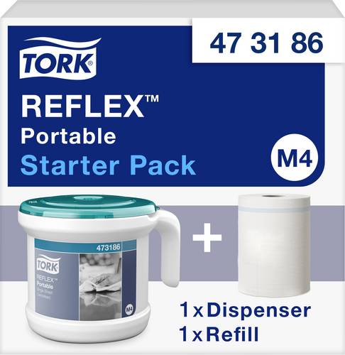 TORK 473186 Reflex Papierhandtuchspender Kunststoff Weiß, Türkis 1St.