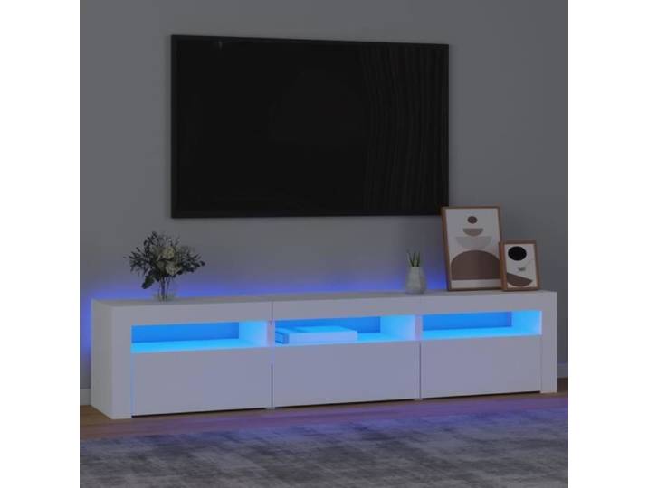 PAL-Meuble TV avec lumières LED Blanc 180x35x40 cm-PAL3152754