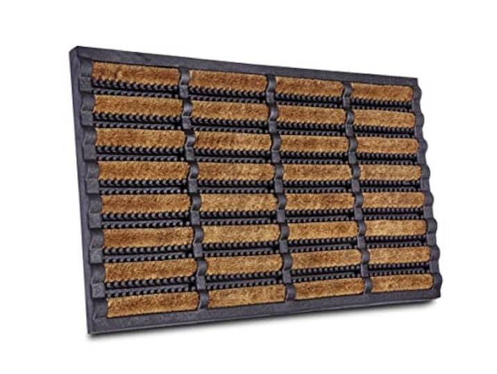 Hanse Home Brushes Paillasson Coco et Caoutchouc\, 40 x 60 cm\, antidérapant\, Anti-salissures\, pour l'intérieur et l'extérieur\, avec brosses en Noix de Coco\, résistant aux intempéries\, Noir Naturel
