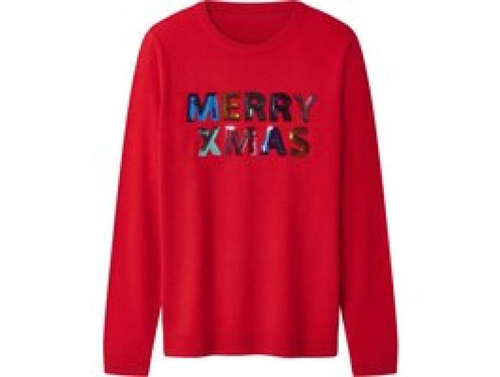 ESMARA® Pull-over de Noël femme avec effet LED / Pull-over de Noël avec musique / Pull-over de Noël (rouge, XL(46/48))