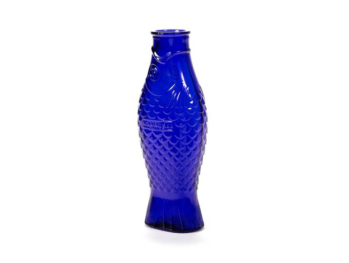 Serax Fish & Fish glazen fles 85 cl Cobalt blue