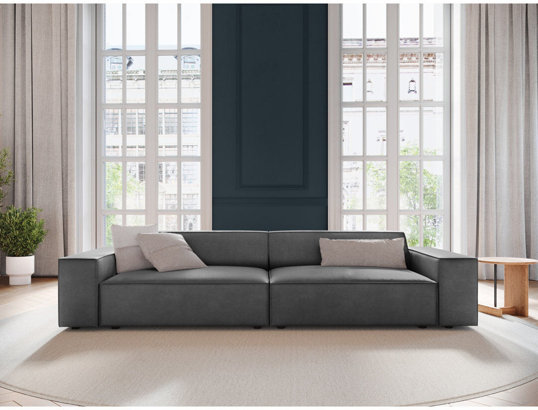 Micadoni Home Jodie 4 Seater Sofa Dark Grey 4