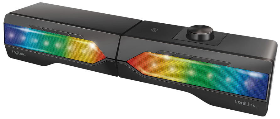 LogiLink SP0059 draadloze soundbar met feestverlichting, zwart