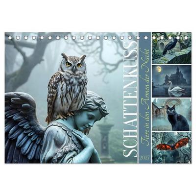 Schattenkuss - Tiere in den Armen der Nacht (Tischkalender 2027 DIN A5 quer), CALVENDO Monatskalender