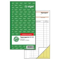 Sigel Formularbuch »Tagesrapport« SD024 gelb, 10.5x20 cm