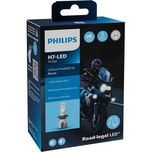 Philips Motorrad-Lampe Ultinon Pro6000 Boost HL, 5800 K, H7, 12 V / 18 W, Fern- & Abblendlicht, ECE-geprüft, LED, 1 Stück