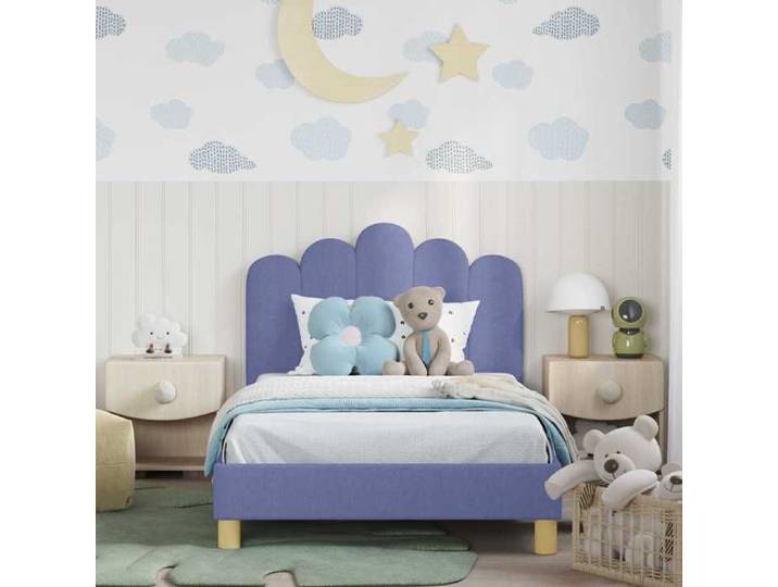 Lit 1 place - Bleu - - Cadre de lit pour enfants avec tête de lit - Cadre de lit - moderne - pour enfants 279606