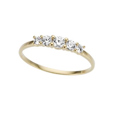 Goldring FIRETTI "Schmuck Geschenk Gold 333 Memoire Ring" Gr. 17, gold (gelbgoldfarben, kristallweiß), Fingerringe, Damen, 17, Gelbgold 333, 3mm, Goldring, mit Zirkonia (synth.)