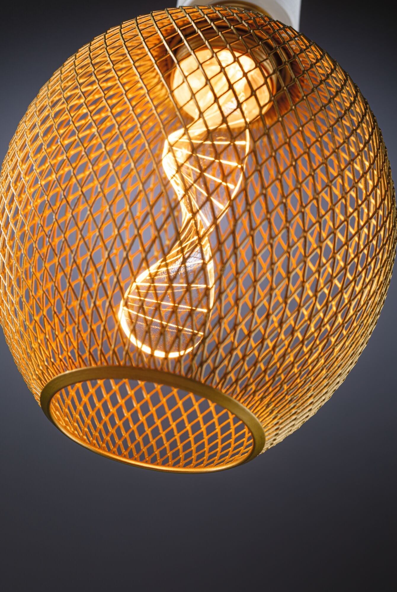 PAULMANN LED-Leuchtmittel "Metallic Glow Globe messing Helix, 3,5W 1800K 230V", grau (messingfarben), Ø:11cm, Leuchtmittel, LED-Leuchtmittel