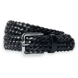Hackett London für Herren. HM4100081 Ledergürtel Plait schwarz (M), Lässig, Klassisch