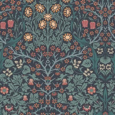 William Morris at Home William Morris Blackthorn Navy Wallpaper