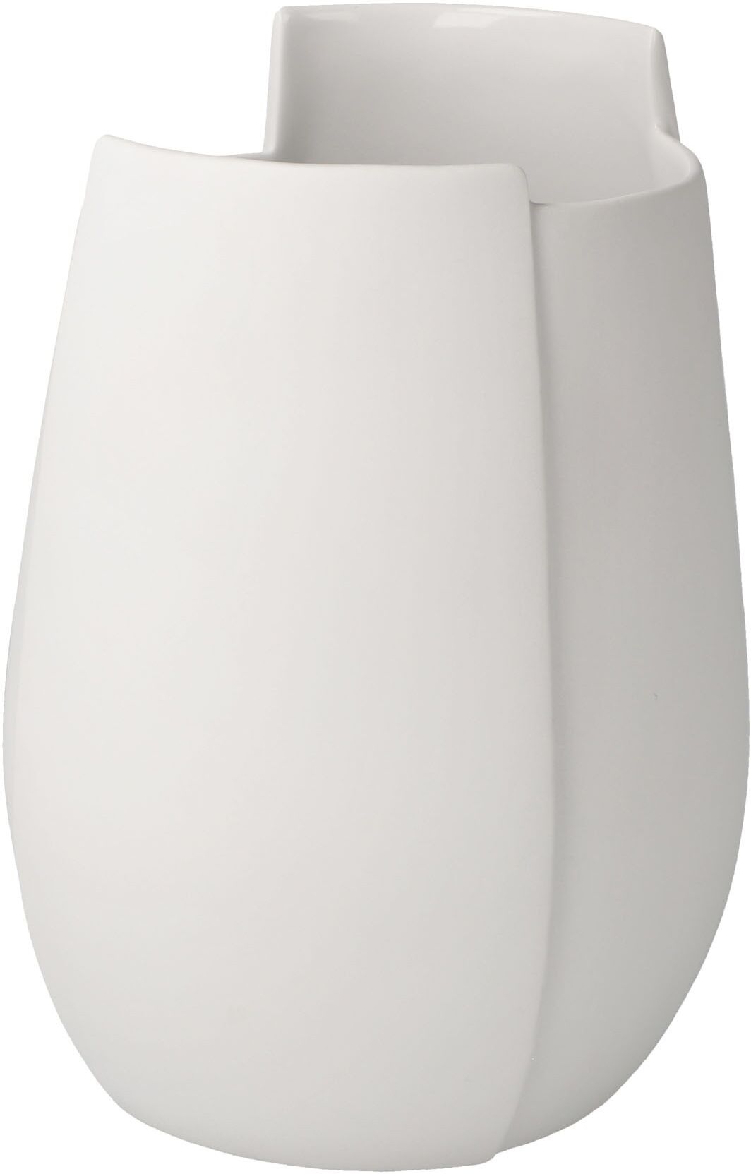 Tischvase GOEBEL "Vase Ova", weiß, B:12cm H:16cm T:11,5cm, Porzellan, Vasen, Tischvase weiß B/H/T: 12cm x 16cm x 11,5cm