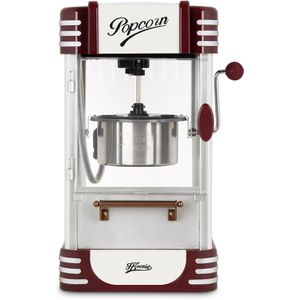 H.Koenig Popcornmaschine POP330, Zubereitung mit Öl, Antihaftbeschichtung, Retrodesign, rot, Edelstahlkessel, 360 W