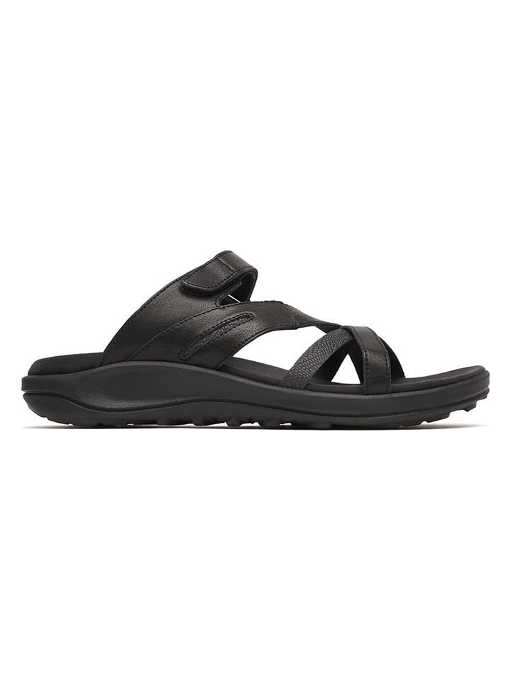 Merrell Leder-Pantoletten "District 4" in Schwarz - 36