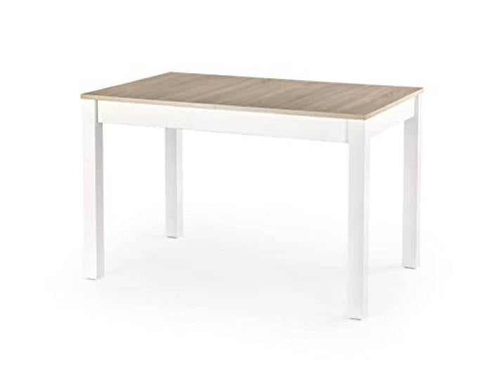 designimpex Design Esstisch Tisch HAM-111 Sonoma Eiche - Weiß matt ausziehbar 118 bis 158 cm