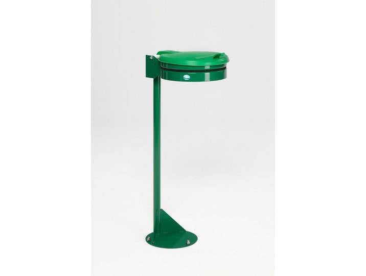 PROREGAL® Mülleimer Standhalter Gummiband Kunststoff-Deckel 105x37x46,5cm Stahl Grün
