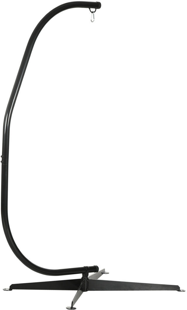 Dakota Fields Blandinsville Hanging Hammock Chair Stand C Stand Steel Heavy Duty Black 215cm H X 112cm W X 79cm D