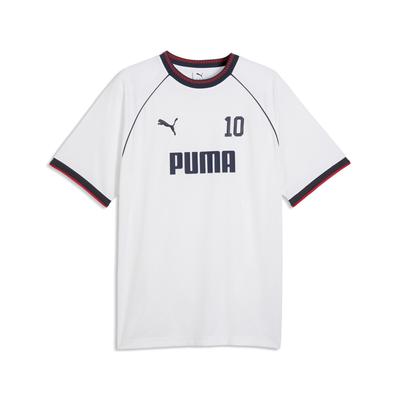 Trainingsshirt PUMA "PUMA Sport Pinnacle Fußballtrikot Herren", Herren, Gr. L, weiß, Obermaterial: 100% Polyester. Kragen: 95% Polyester, 5% Elasthan. Einsatz: 100% Polyester, bedruckt, relaxed fit, Rundhals, Shirts
