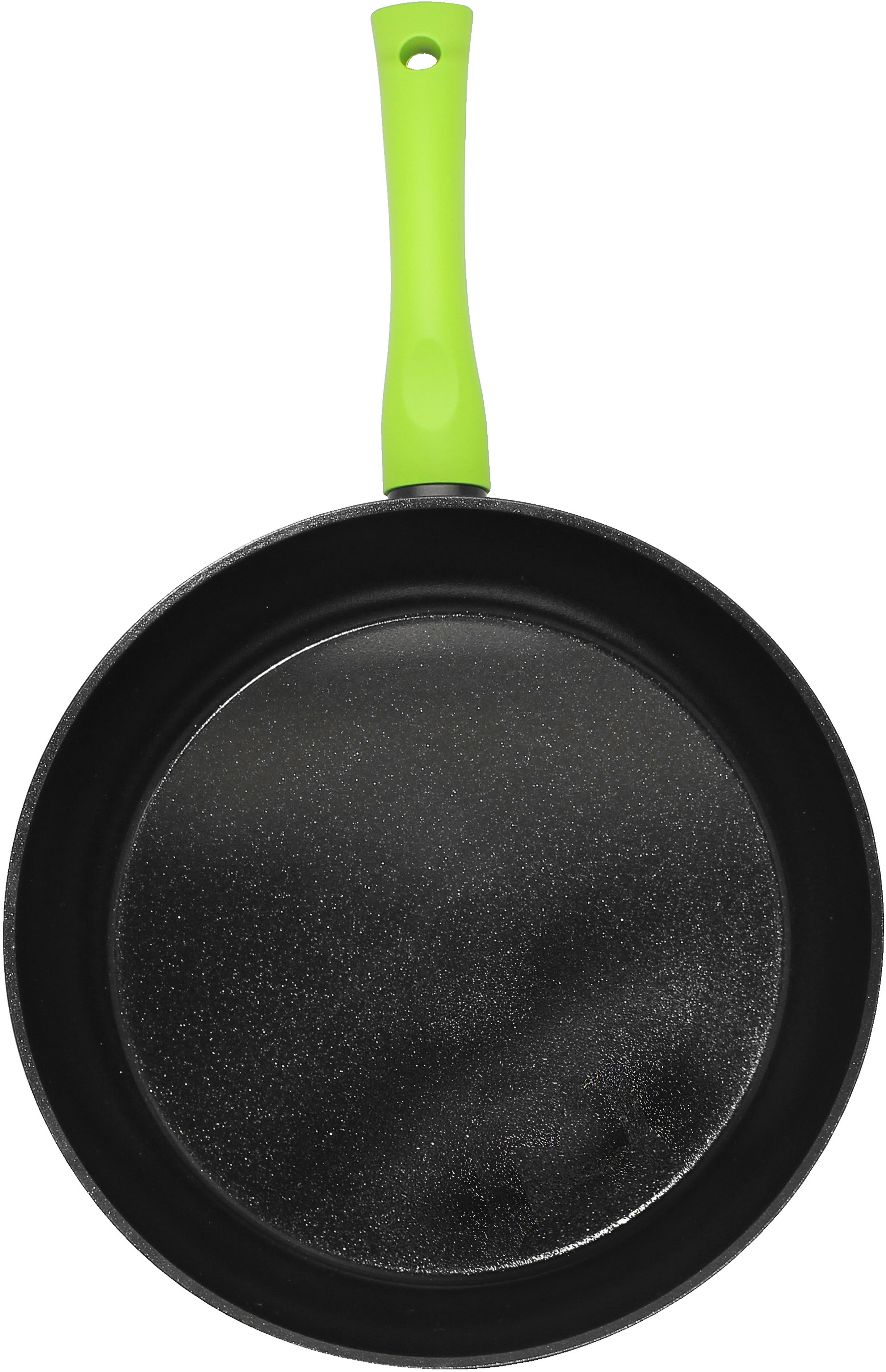 Schmorpfanne ELO BASIC "Colorio mit farbigem Protektor", schwarz (grün), B:28,5cm H:5,5cm L:46,5cm Ø:28cm, Pfannen, Schmorpfanne, Soft-Touch-Griff mit Flammenschutz