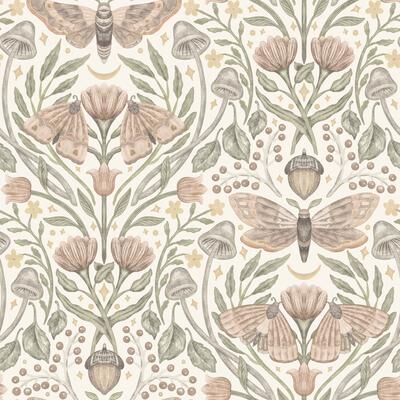 Chesapeake Mystic Moth Blush Forest Magic Wallpaper