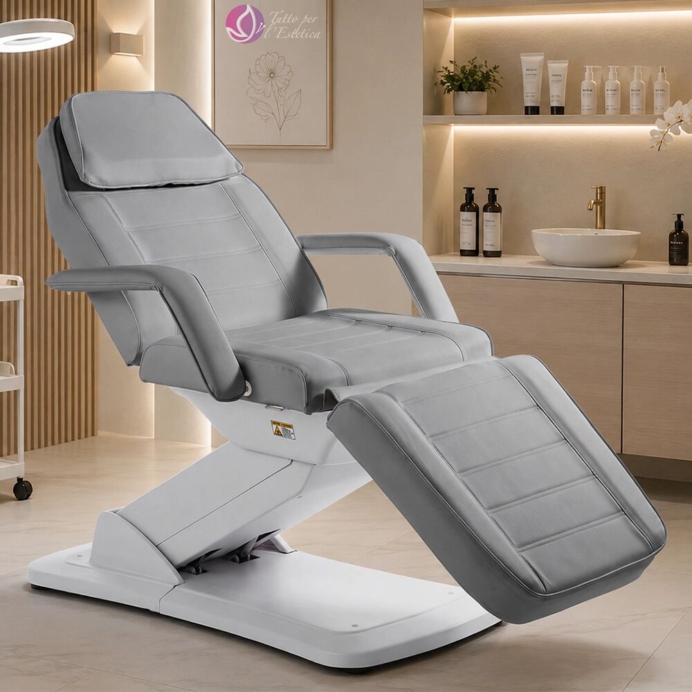 Xanitalia Lettino grigio Elettrico 3 Motori per Centri Estetici, Spa e Wellness