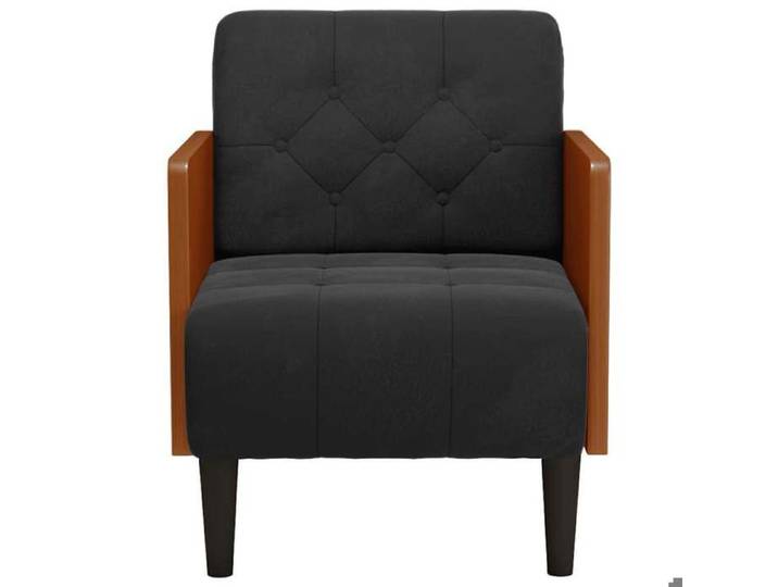 Best2026@Fauteuil SHIELDPRO® - maximal: 110 kg - Fauteuil-chaise simple avec accoudoirs noir 55 cm velours1229