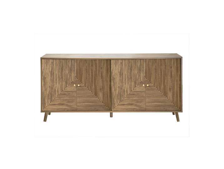 Calicosy Buffet mit 4 Türen, laminierten Fronten 39/75/156,5 cm, Apfelbaumfarben, Holzwerkstoff, 39x75x156.5 cm, Kleinmöbel, Kommoden