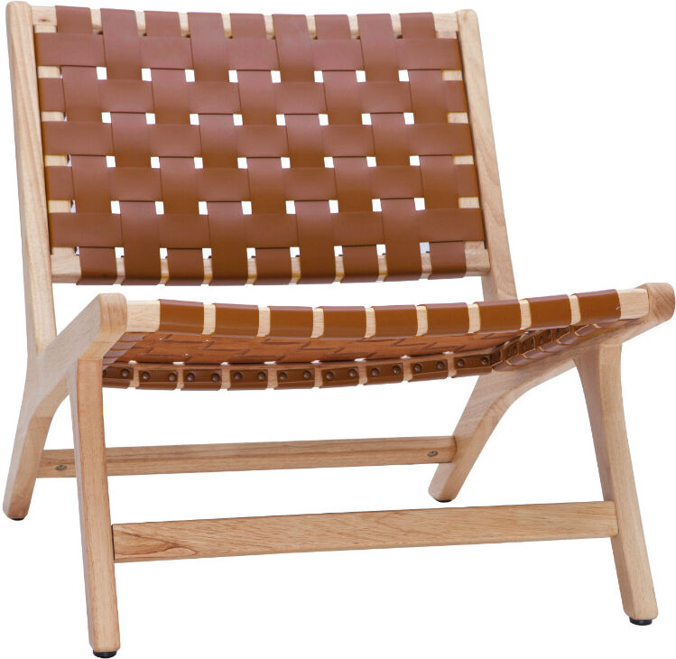 Miliboo Fauteuil ethnique en bois et sangles tressées marron BONDI