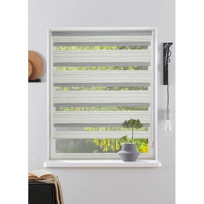 Doppelrollo OTTO HOME "PAGELLA" Gr. 11, grau (hellgrau), B:120cm H:150cm, Polyester, Rollos, mit eingewebten Chenillefäden - sehr beliebt