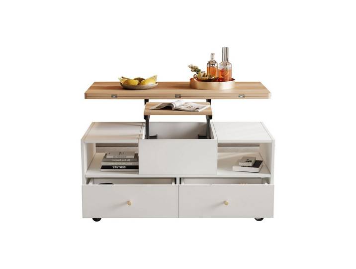 ANYSUN Couchtisch Höhenverstellbarer mit Klappfunktion und 4 Schubladen (Set, 1 Tisch), Breite 100 cm