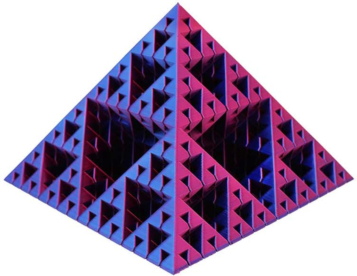VectorX3D Sierpinski Deep Space Piramide - Uniek 3D Geprint Decoratieobject voor op Tafel