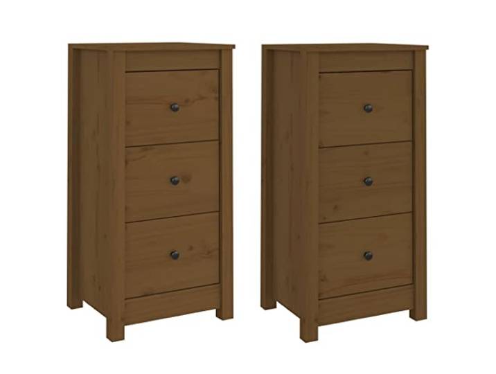 vidaXL Sideboards 2 STK. Honigbraun 40x35x80 cm Massivholz Kiefer