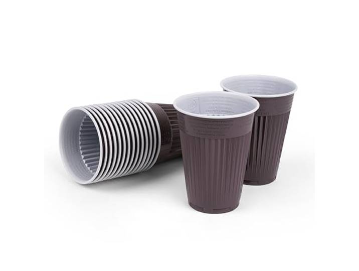Inoverse Automatenbecher 180 ml 3000 Stück, Braun-Weiß, Thermobecher Einweg Kaffeebecher, automatengängig, Heißgetränke, für Kaffeeautomaten in Büros, Pausenräumen, Werkstätten, Kantinen und Betrieben