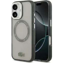 Lacoste Etui Shockproof Transparent Frosted MagSafe do iPhone 17 szary (Apple iPhone 17), Smartphone Hülle, Grau, Transparent