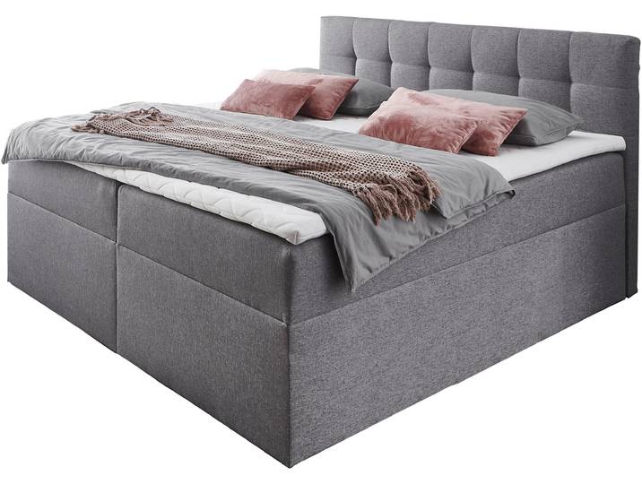 Boxbett HOME AFFAIRE, grau (hellgrau), B:162cm L:210cm, Komplettbetten