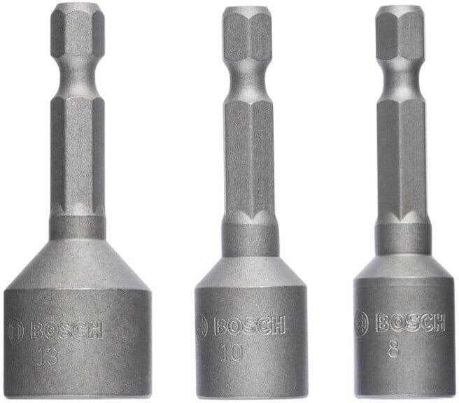 Douilles, set de 3 pièces 50 mm ; 8, 10, 13 mm ; Bosch (2608551078)