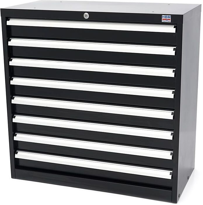 HBM 8 Schubladenschrank / Profi-Werkzeugschrank 90 x 45 x 90 cm schwarz