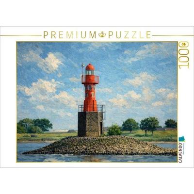 CALVENDO Puzzle Leuchtturm Pagensand-Nord | 1000 Teile Lege-Größe 64 × 48 cm Foto-Puzzle für glückliche Stunden