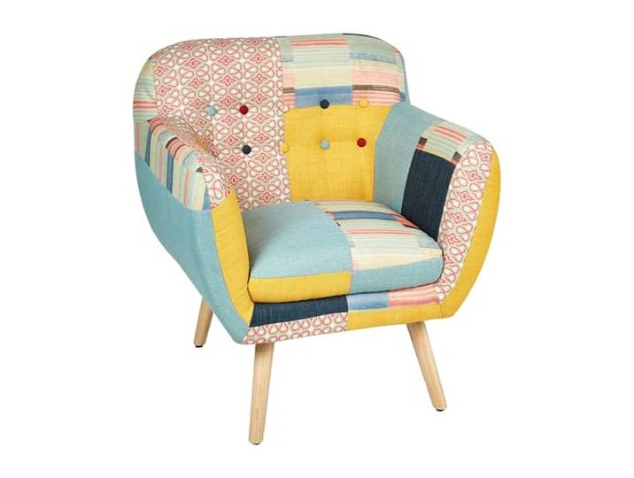 Beliani Trendy Sessel Polsterbezug Dicke Sitzfläche bunt Patchwork Melby