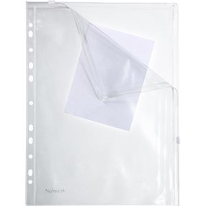 Foldersys Gleitverschlussbeutel 40436-00 Doppel-Zip, A4, aus 0,15mm PVC, transparent, mit Abheftrand