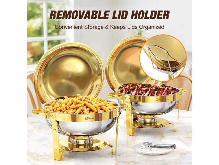 5 Qt 2/4 ensemble de réchauds ronds pour Buffet réchaud de haute qualité ensemble de Buffet chauffe-plats pour Buffet de fête, mariage, anniversaire