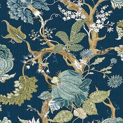 South Hampton Wallpaper - Dark Denim - Ballard Designs