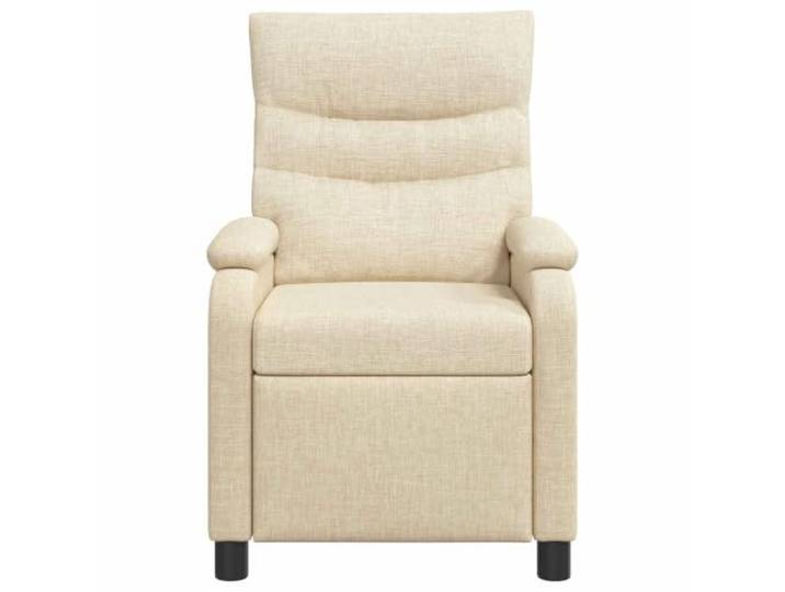 Sessel Recliner Creme aus Polyestergewebe, Verstellbar 115-160 Grad Polyesterbezug, Winkelverstellbar, Metall und Verbundholz, für Wohnzimmer und Büro