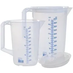 HÜnersdorff Messkannenset 1x 1000,1x 2000ml PP transp.D151xH205mm Griff geschl.