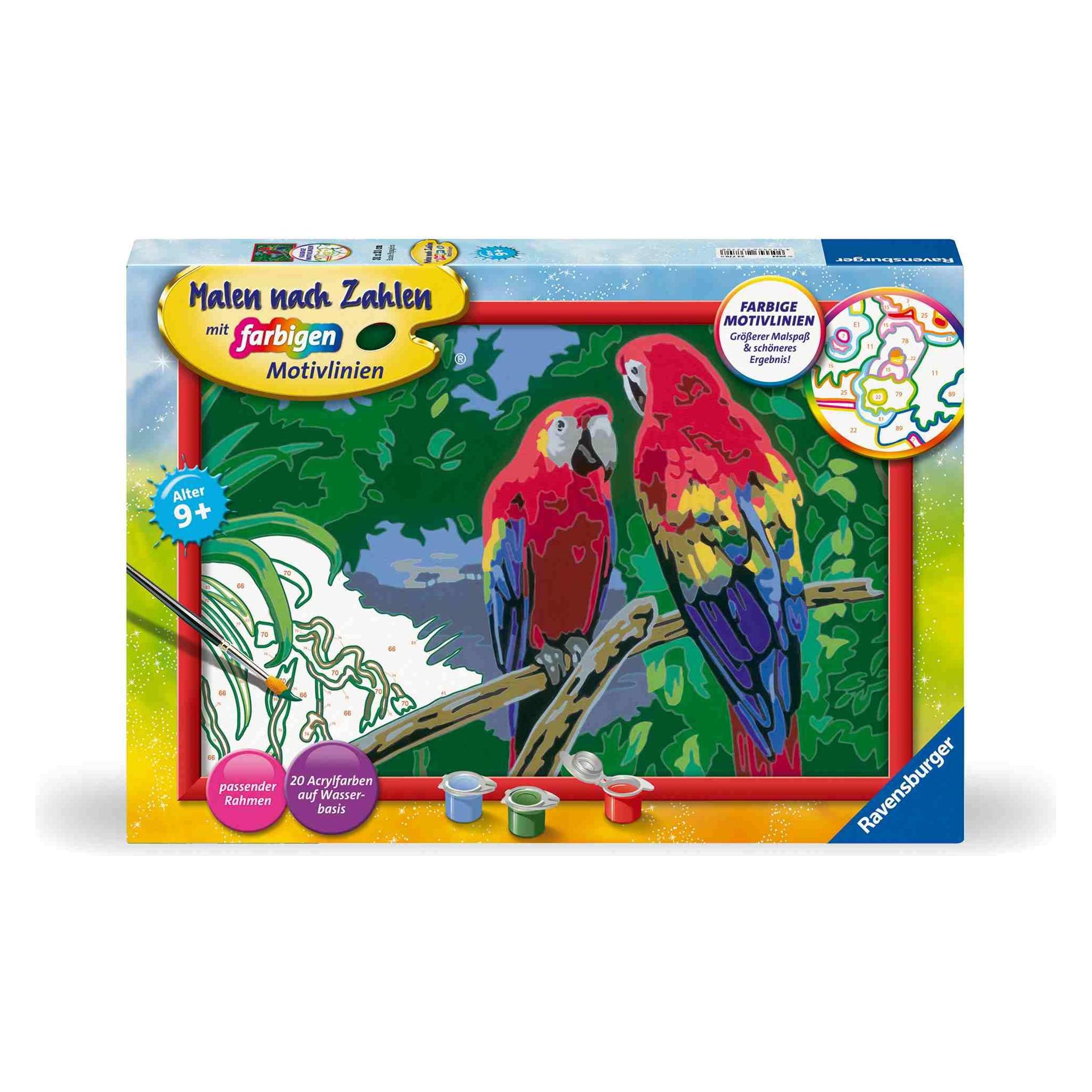 Ravensburger Malen nach Zahlen - Bunte Papageien (23770)