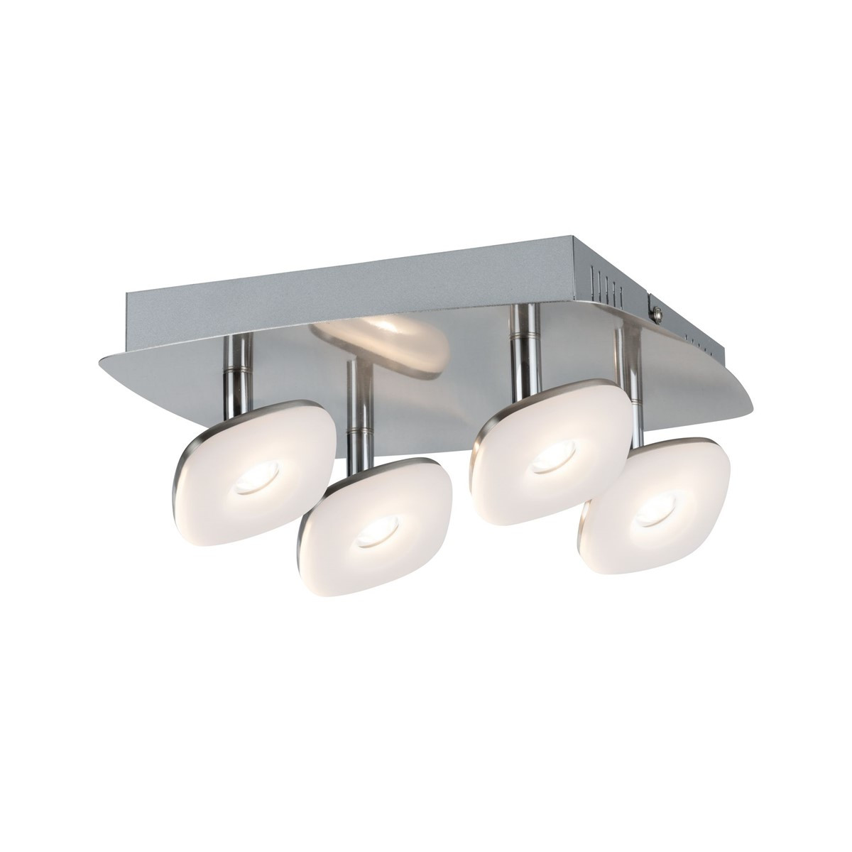 Paulmann LED Spotlight vierkant nikkel met lens 4x3,2W