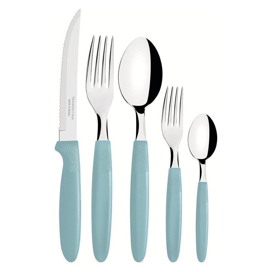 Tramontina 30-piece blue flatware set (30 Stk., Besteck Set) (57449655)
