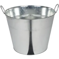 XXL Zinkeimer mit 2 Griffen - 40 Liter Pflanzkübel für Garten & Balkon - Transport, Deko, Lager - Metall verzinkt - 45,5x35cm robust & vielseitig