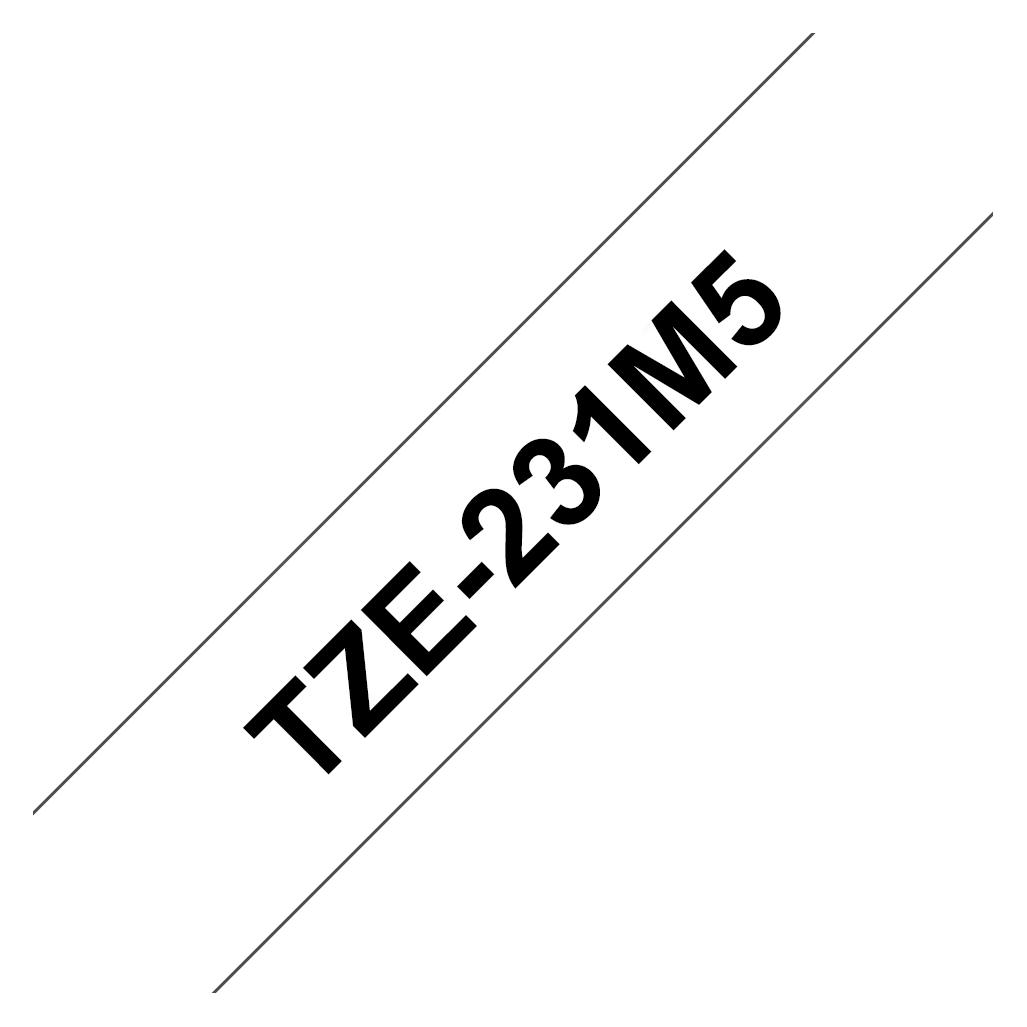 Brother TZe-231 (1.20 cm, Schwarz, Weiss) (TZE-231M5)