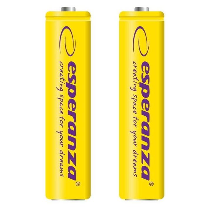 Esperanza WIEDERAUFLAUFBARE BATTERIEN Ni-MH AAA 1000MAH 2PCS. GELB (2 Stk., AAA, 1000 mAh) (EZA101Y)